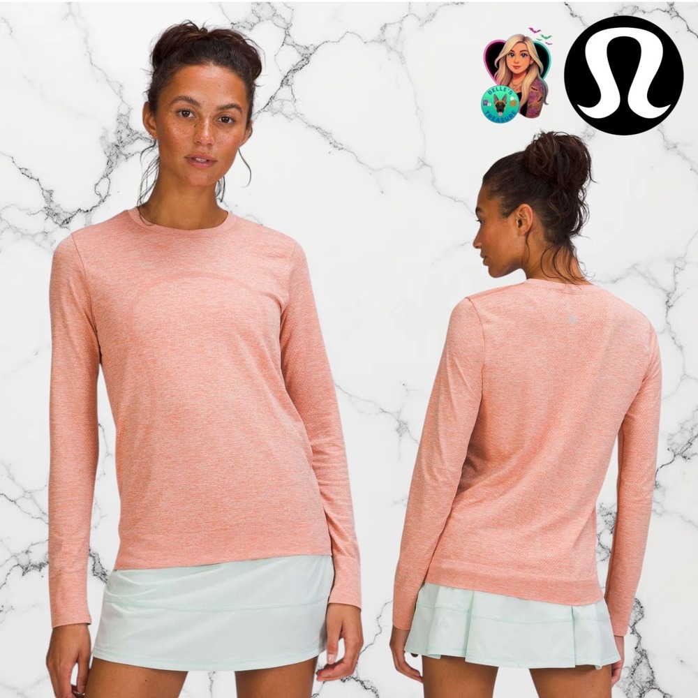 Lululemon Swiftly Medium Tech Relaxed Long Sleeve Shirt Peach Coral Heathered